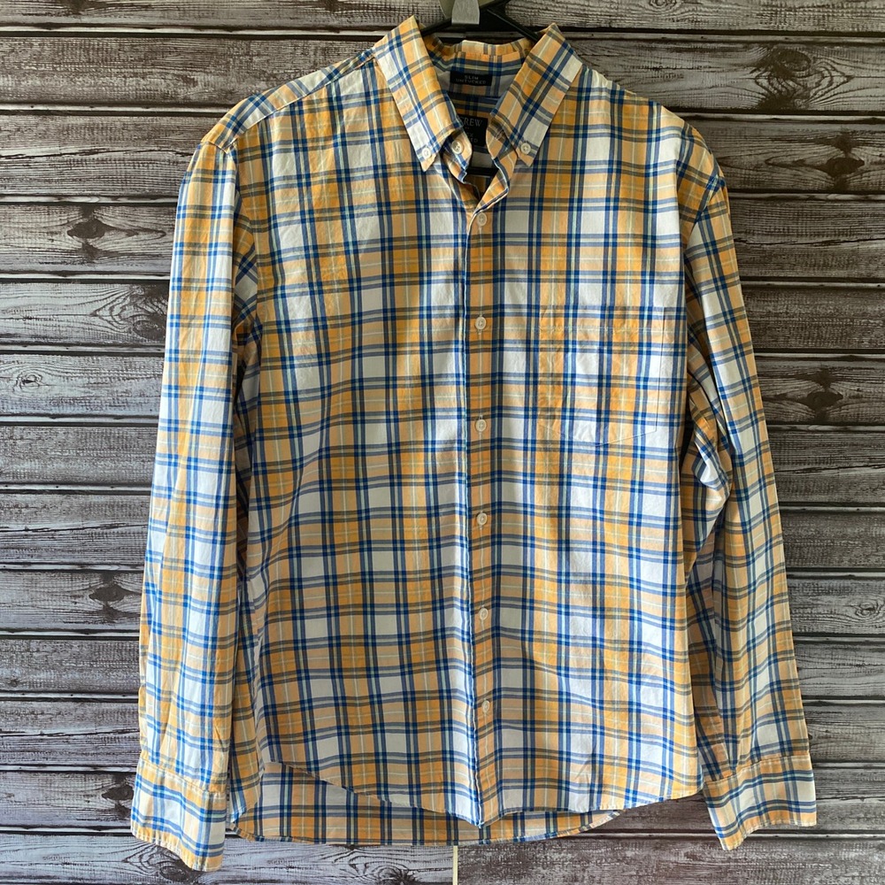J. Crew Men's Flex-Washed Long-Sleeved Button-Down Shirt Sz M Slim Untucked NWT